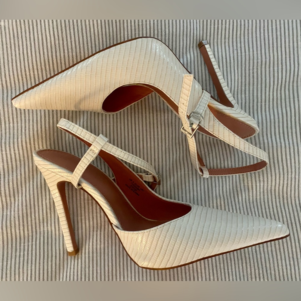 ASOS slingback stiletto heels in ivory